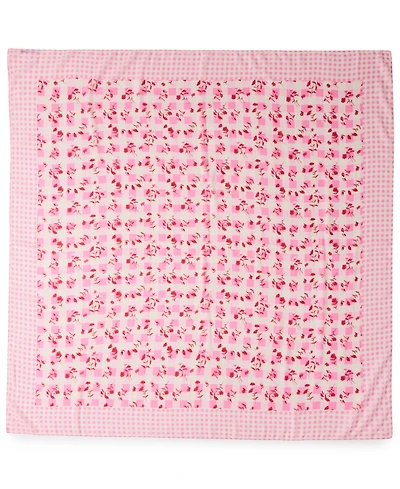 Steve Madden Gingham Floral Square Scarf