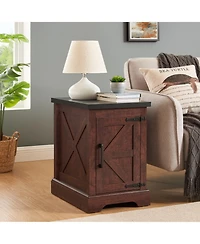 Streamdale Furniture Farmhouse End Table with Barn Door
