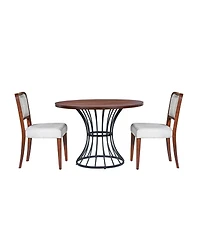 Streamdale Furniture 42" Round Oak Dining Set- Table & 2 Chairs