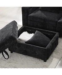 Streamdale Furniture Streamdale Modular Sectional Sofa Bed- Flip Table, Lamp, Ports, Ottoman, Tufted