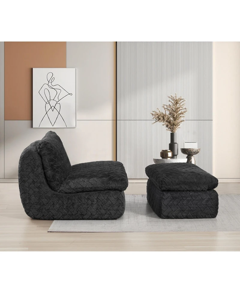 Streamdale Furniture Full Compression sofa chair with swivel add Ottoman