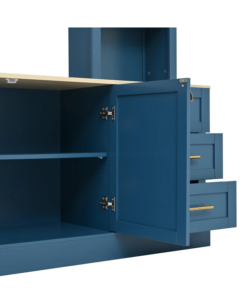 Streamdale Furniture Farmhouse Entertainment Center Wall Unit for 75" Tv