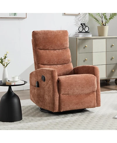 Streamdale Furniture Heat Massage Rocker Recliner Chair, Swivel Fabric