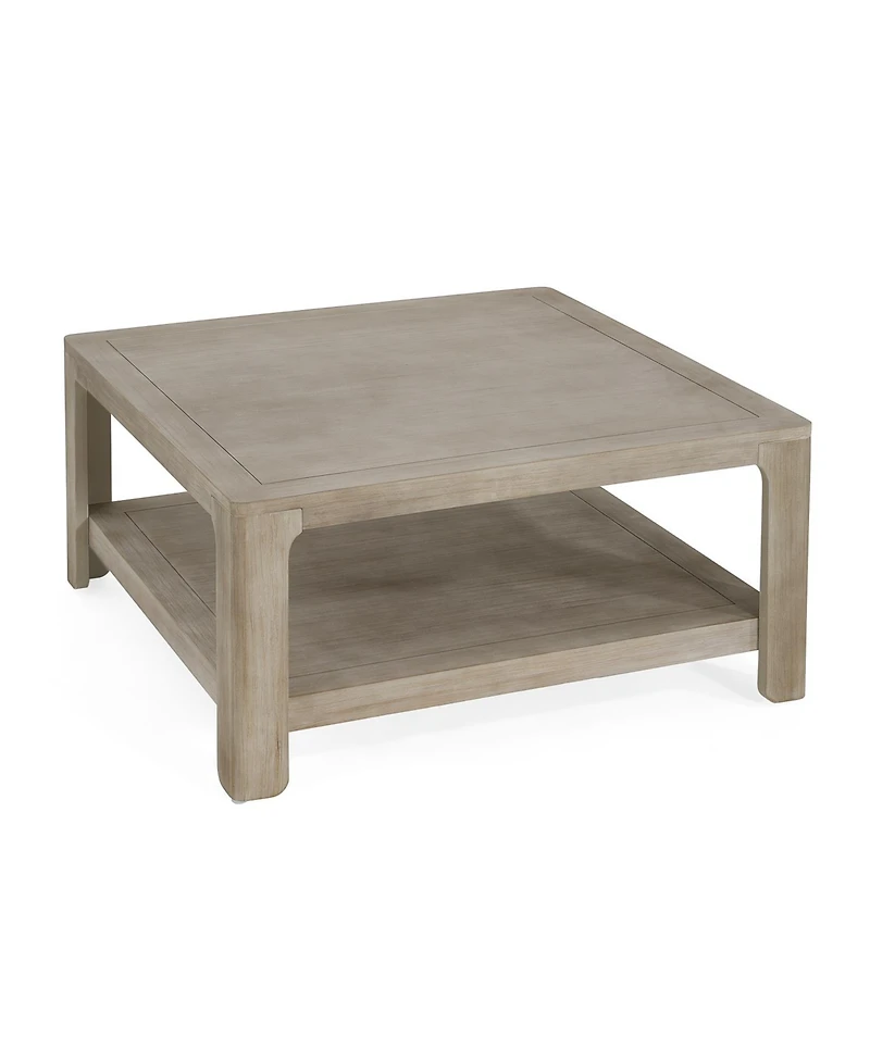 Streamdale Furniture Square Coffee Table With Storage,Light Ash