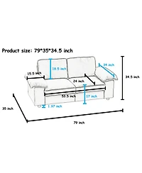 Streamdale Furniture Modern Storage Loveseat Sofa - Small Space Living