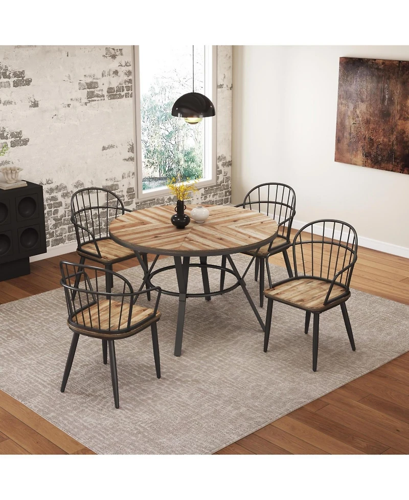 Streamdale Furniture Industrial Birch 5-Piece Dining Set