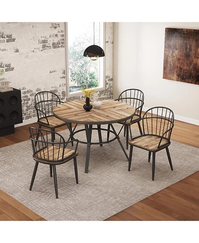 Streamdale Furniture Industrial Birch 5-Piece Dining Set