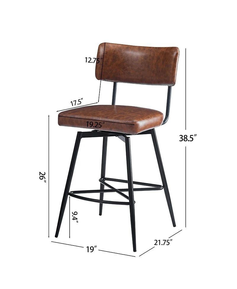 Streamdale Furniture 26" Retro Swivel Counter Stools (Set of 2)