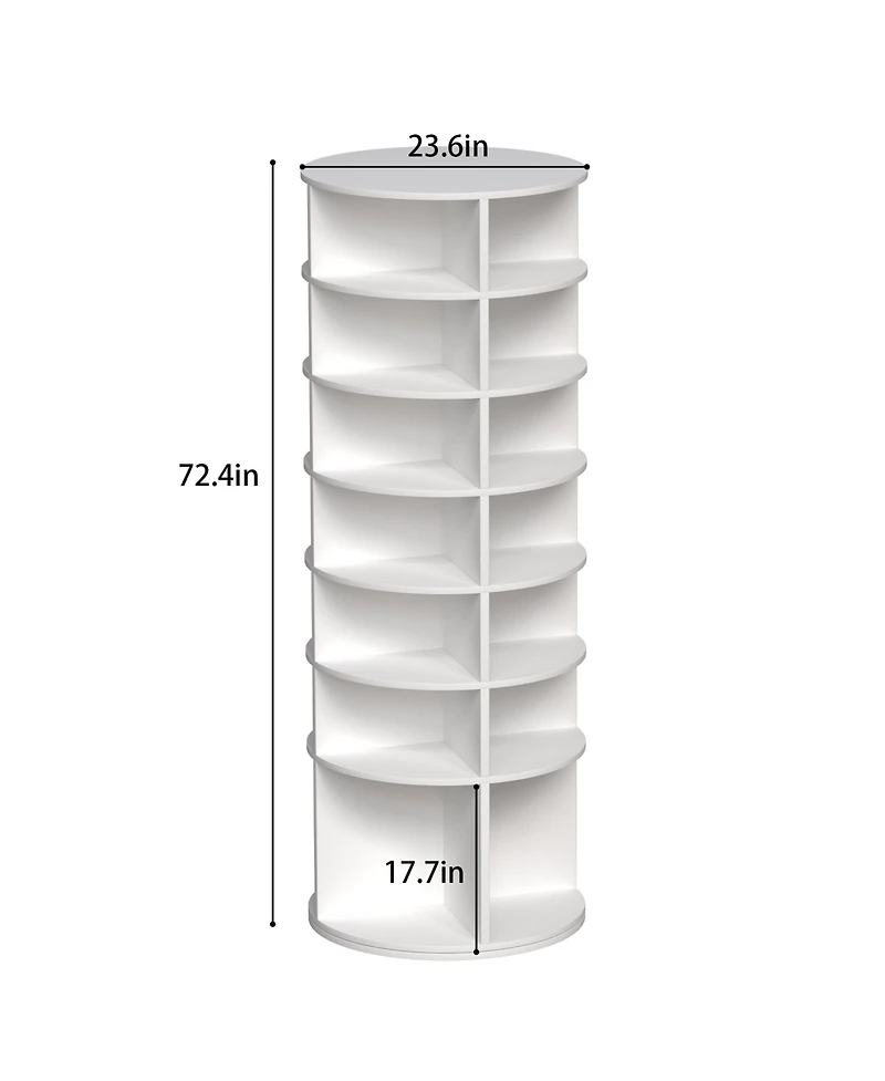 Streamdale 7-Tier Spinning Shoe Rack 360 Revolving Organizer, Fits 28 Pairs