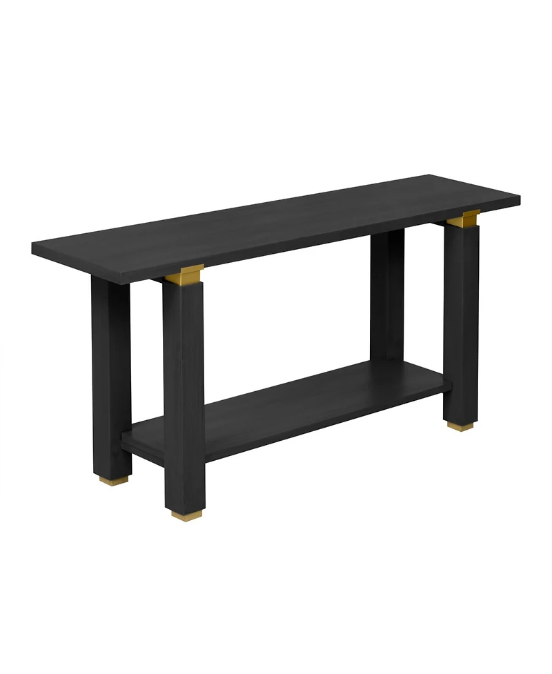 Streamdale Furniture Modern Console Table - Solid Wood Metal Accents Shelf