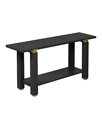 Streamdale Furniture Modern Console Table - Solid Wood Metal Accents Shelf
