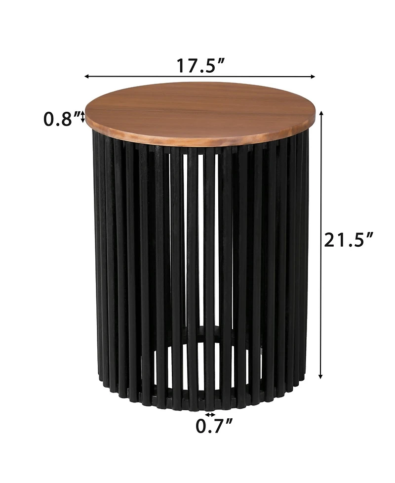 Streamdale Furniture Acacia Wood Side Table - Handcrafted Modern Design