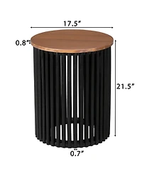 Streamdale Furniture Acacia Wood Side Table - Handcrafted Modern Design