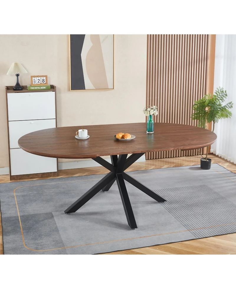 Streamdale Furniture Extendable Table Metal Leg Mdf Top 120-200cm