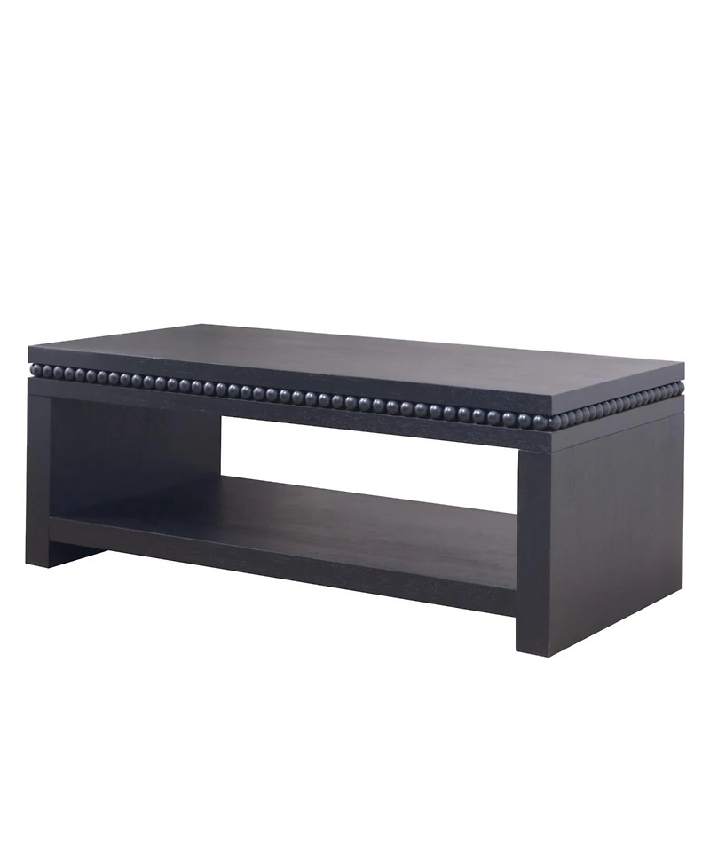 Streamdale Furniture Modern Coffee Table - Beaded Trim, Open Shelf