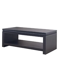 Streamdale Furniture Modern Coffee Table - Beaded Trim, Open Shelf