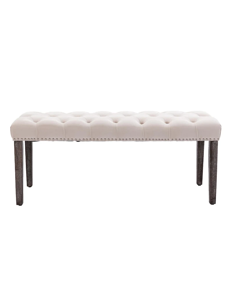 Streamdale Furniture Tufted Velvet Bench Ottoman