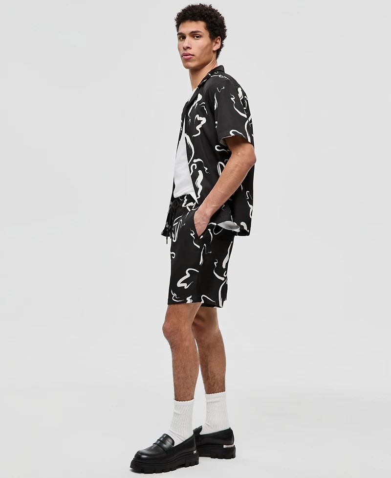 Mode of One Men's Printed Woven Pull-On Shorts, Macy's Exclusive