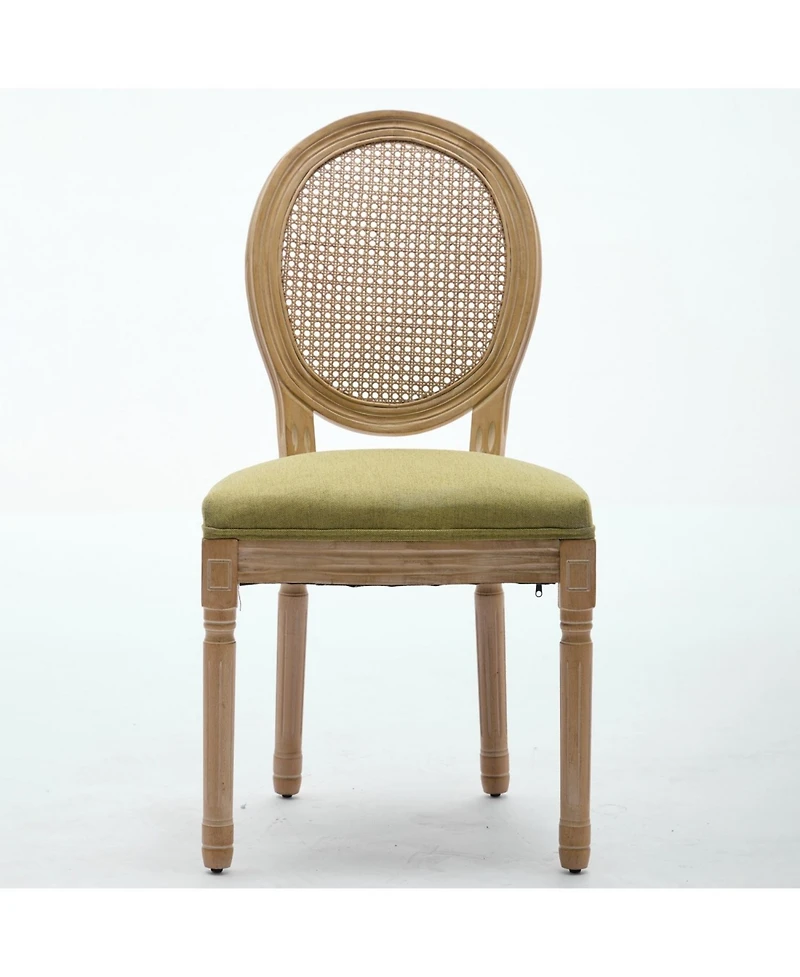Streamdale Furniture Set of 2 French Style Linen Dining Chairs