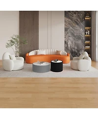 Streamdale Furniture Light Marble Top Leather End Table