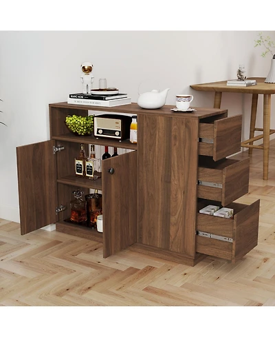 Streamdale Furniture Small Kitchen Sideboard with Glass Doors & Drawers