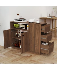 Streamdale Furniture Small Kitchen Sideboard with Glass Doors & Drawers