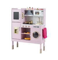 Hongge Kids Adjustable Pretend Play Kitchen with Accessories and Storage