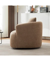 Streamdale Furniture 360° Swivel Accent Chair Sofa with Throw Pillow, Light Gray