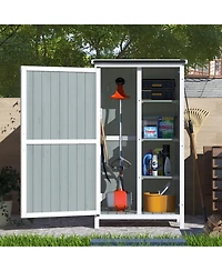 Streamdale Furniture 54" Storage Shed w/ Sloped Roof & 5 Compartments