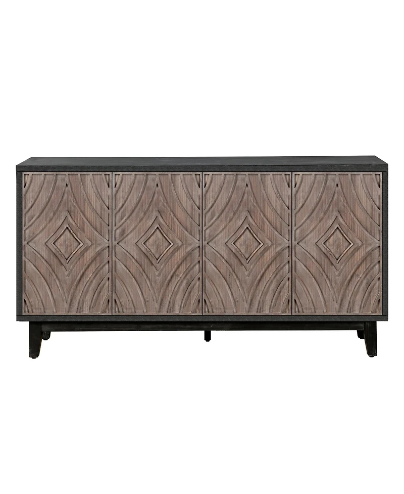 Streamdale Furniture Streamdale 60" Mid-Century Sideboard with Diamond Doors