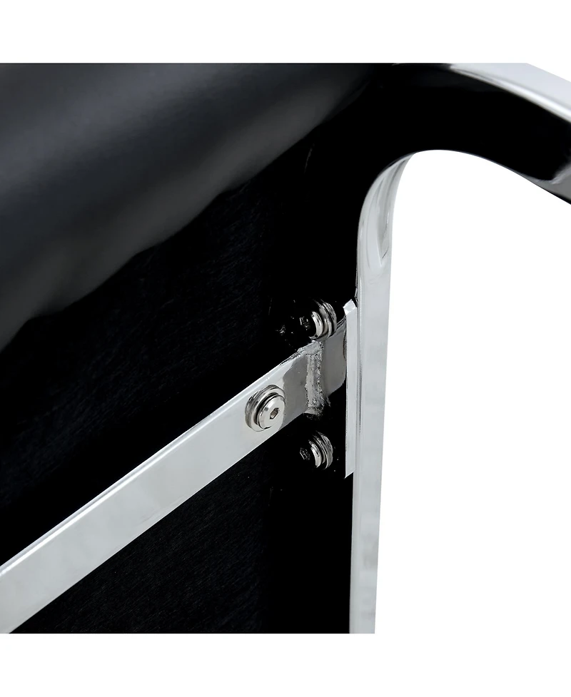 Streamdale Furniture Arch Dining Chairs - Black Pu, Silver Legs (Set of 8)