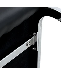 Streamdale Furniture Arch Dining Chairs - Black Pu, Silver Legs (Set of 8)