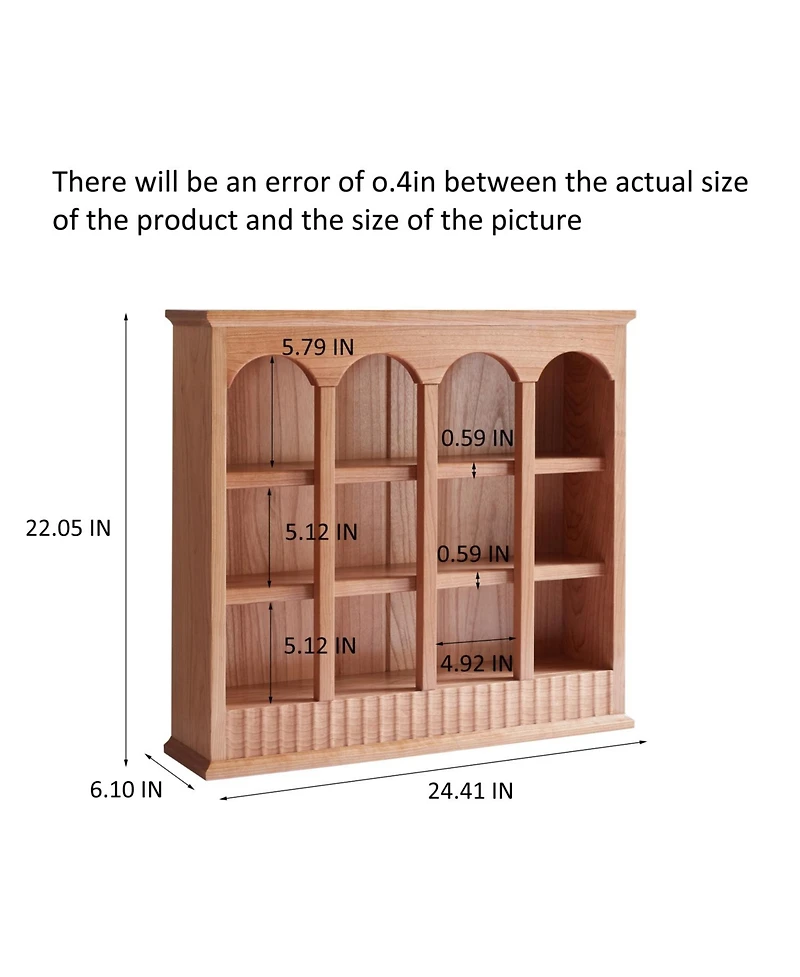 Streamdale Furniture Cherry Wood Storage Rack & Cup Holder