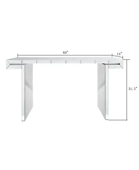 Streamdale Furniture Luxury Fluted Mirror Console Table