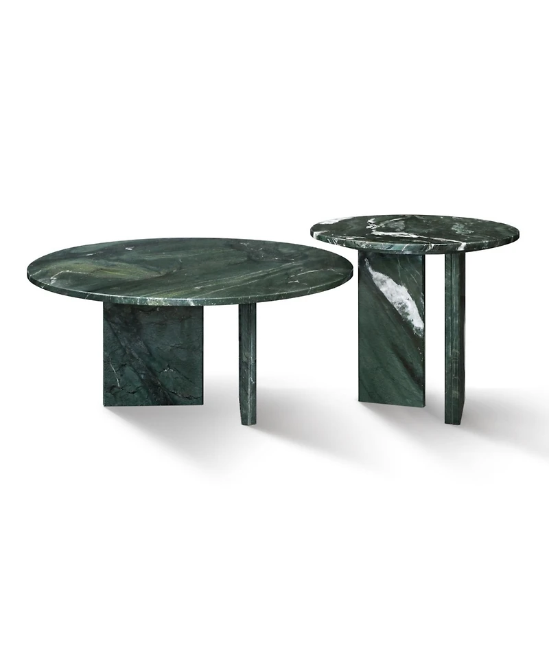 Streamdale Furniture Streamdale Marble Coffee Table Set - Natural Stone Living Room Tables