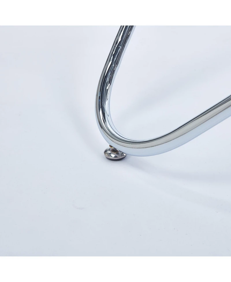 Streamdale Furniture Modern Tempered Glass Dining Table with Chrome Legs