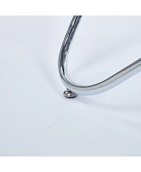 Streamdale Furniture Modern Tempered Glass Dining Table with Chrome Legs