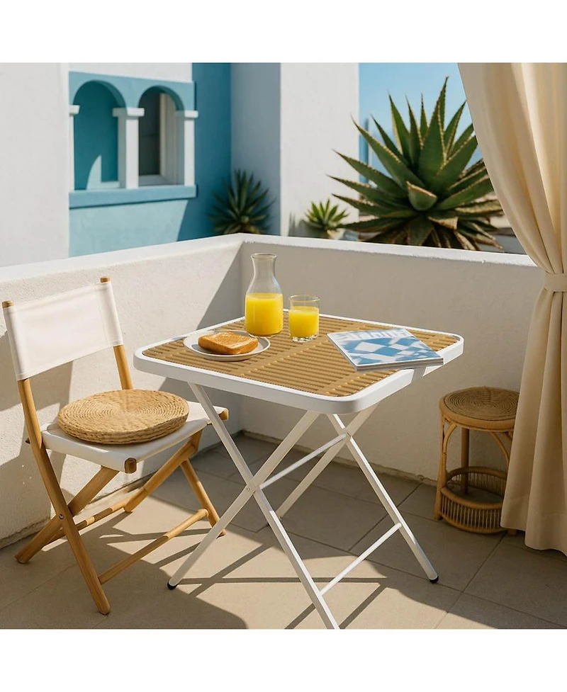 Streamdale Furniture Folding Square Table - Indoor/Outdoor, Metal Legs