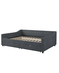 Streamdale Furniture Upholstered Daybed with Drawers & Tufted Back