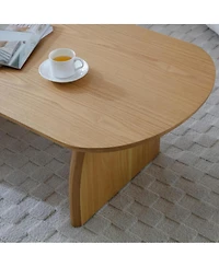 Streamdale Furniture 47" Oval Coffee Table - Solid Wood, Modern Natural Center Table