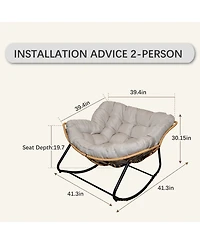 Streamdale Furniture Outdoor/Indoor Rocking Papasan Chair - Beige