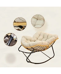 Streamdale Furniture Outdoor/Indoor Rocking Papasan Chair - Beige