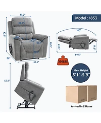 Streamdale Furniture Power Lift Recliner, 350 Lbs, Massage & Heat