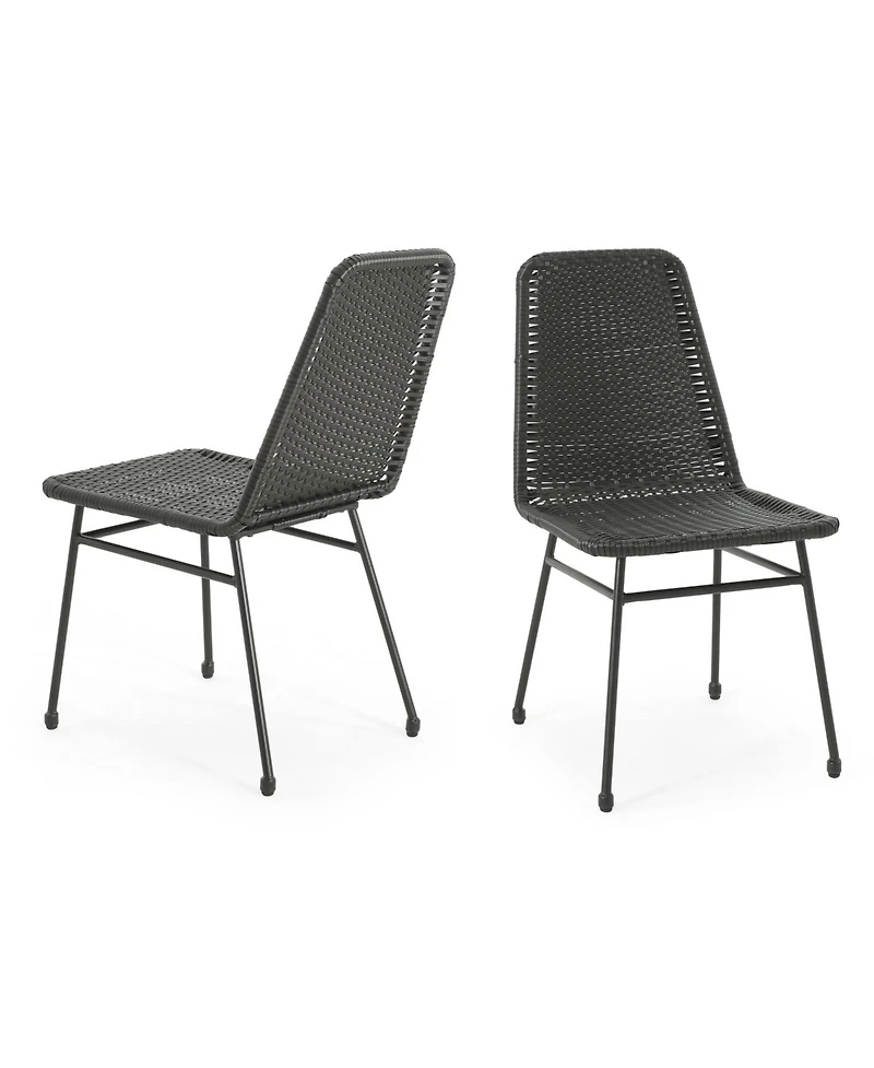 Streamdale Furniture Rattan Chairs (Set of 2) - Iron Legs