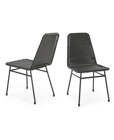 Streamdale Furniture Rattan Chairs (Set of 2) - Iron Legs
