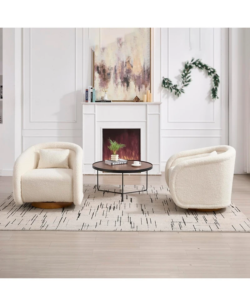 Streamdale Furniture Swivel Teddy Barrel Chair