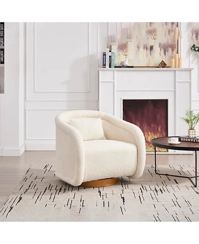 Streamdale Furniture Swivel Teddy Barrel Chair