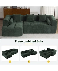 Streamdale Furniture 101" Sectional Sofa Modular Couch Deep Seating & Pockets