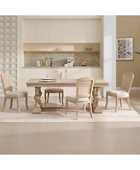 Streamdale Furniture Streamdale French Country Dining Chairs, Rattan Back, Set of 2