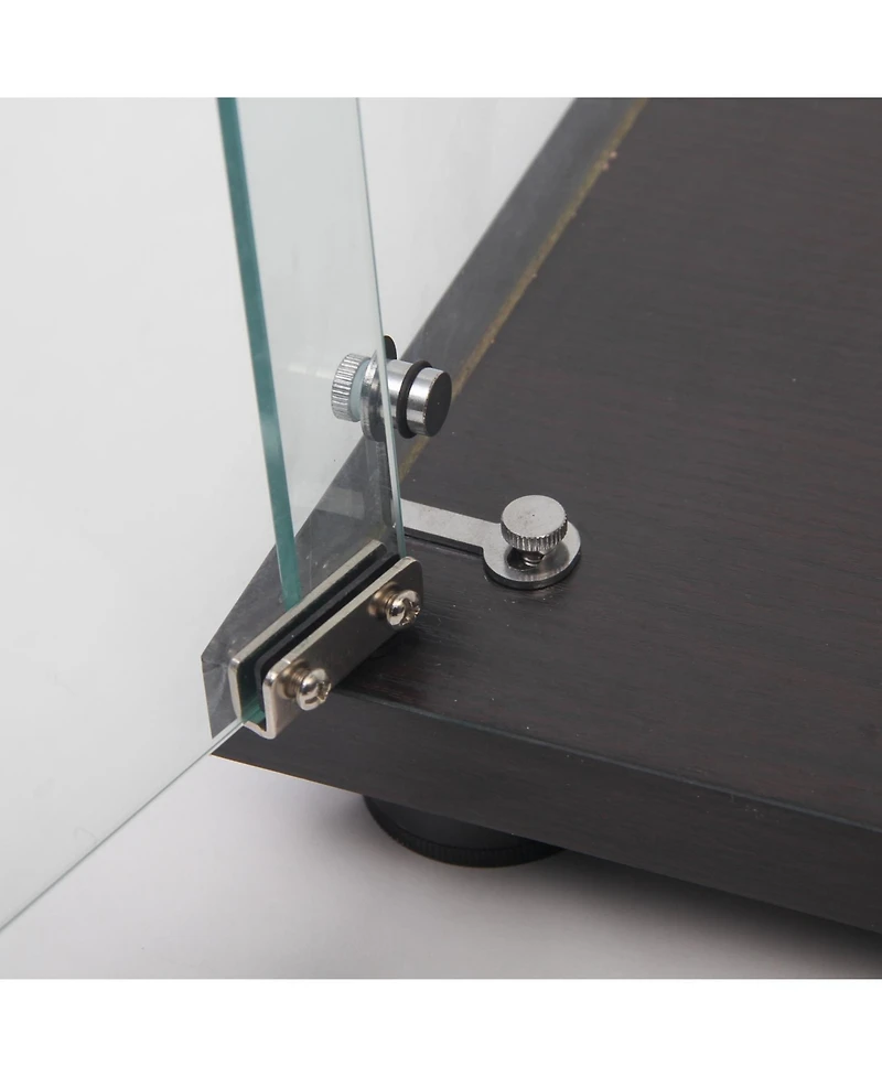 Streamdale Furniture Two Door Glass Cabinet Glass Display Cabinet with 5 Shelves.